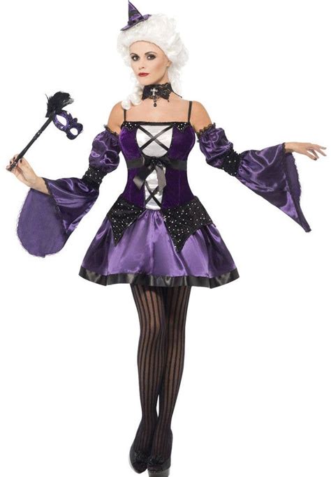 Purple Masquerade Witch Halloween Costume Womens Sexy Witch Costume