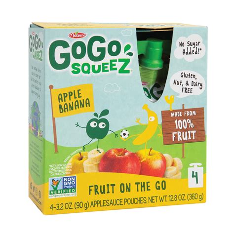 Gogo Squeeze Applebanana Applesauce On The Go 4 Pack 32 Oz Box