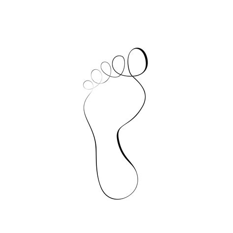 One Line Drawing Human Bare Foot In Sketch Art Style Etsy Line