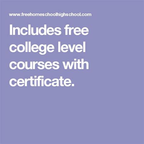 The Words Includes Free College Level Courses With Certicatee On Purple