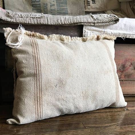 I originally was planning on a lighter blue to match the lining, but i love color, and specifically i love orange in my accessories. Vintage grain sack pillow flour feed seed sack/ farmhouse ...