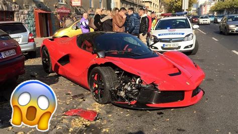 Hypercar Crash Compilation Bugatti Laferrari And Mclaren Youtube