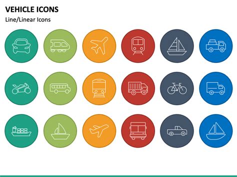 Vehicle Icons Powerpoint Template Ppt Slides