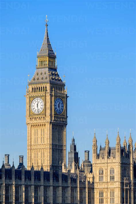 Clock Tower Of Big Ben Elizabeth Tower Above Palace Of Westminster