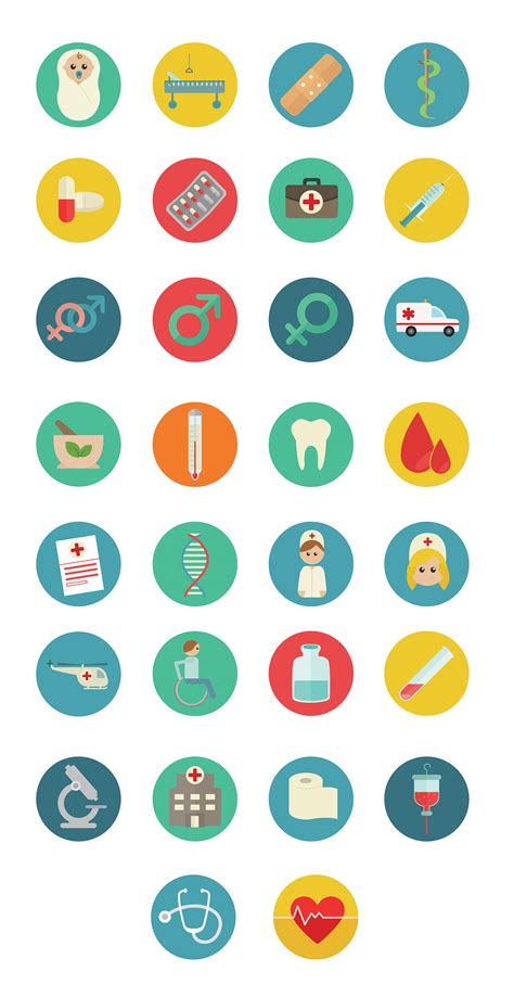 Medical Colorful Flat Svg Icons On Behance