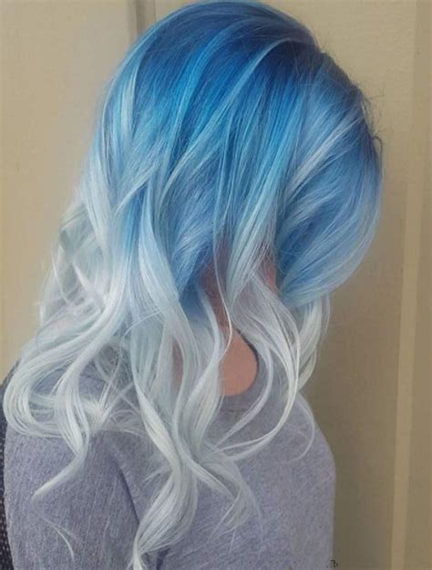 Of Best Neon Ombre Blue Hair Color Shades Light Blue Hair Hair Styles Hair Color Blue
