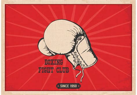 Retro Boxing Glove Poster Vector 87269 Vector Art At Vecteezy