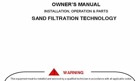 AquaPro Sand Filter System Owners Manual1 | Filtration | Pump