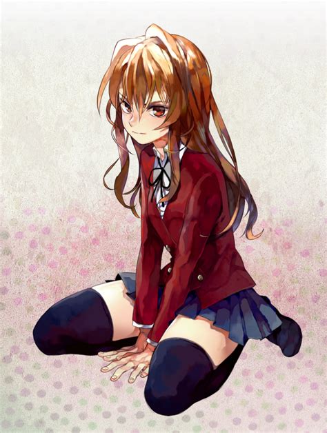 Yawa Aisaka Taiga Toradora Bad Id Bad Pixiv Id 1girl Between Thighs Black Thighhighs