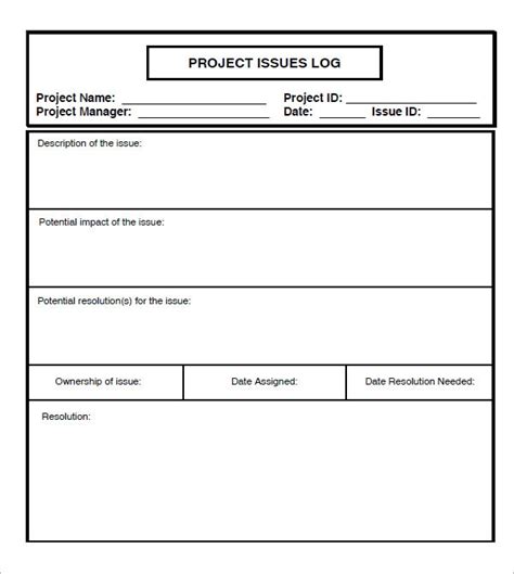 Issue log template free download. FREE 6+ Issue Log Samples in PDF | MS Word