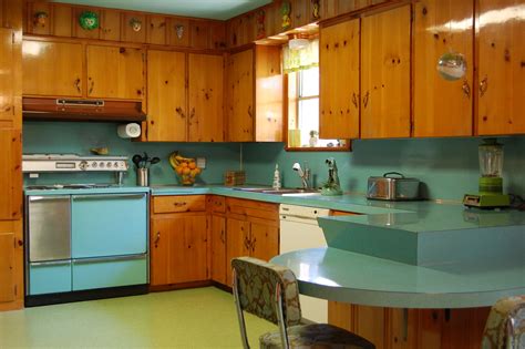 more turquoise and knotty pine mid century in 2019 mid century modern kitchen modern