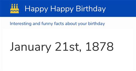 January 21st 1878 Monday Birthday Zodiac And Weekday