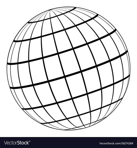 Globe 3d Model Earth Or Planet Meridian Parallel Vector Image On