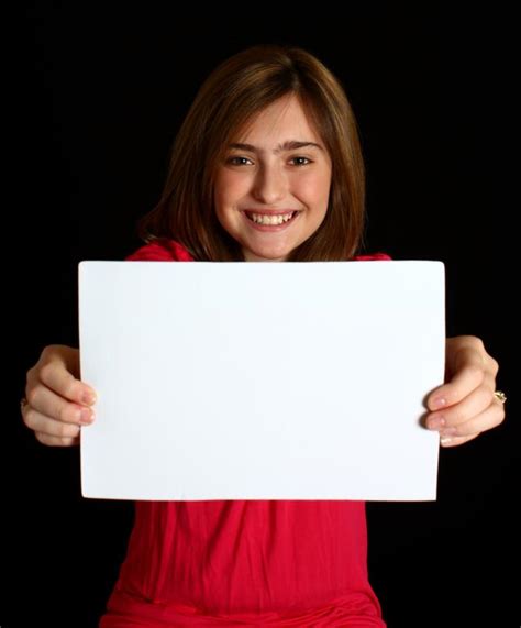 A Cute Young Girl Holding A Blank Sign Free Stock Photo By Benjamin