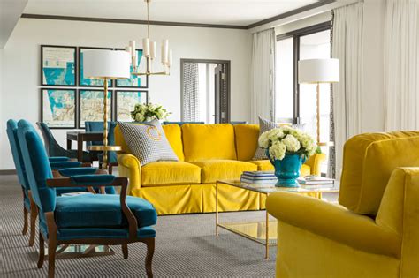 Whether you're drawn to sleek modern design or distressed rustic textures, ashley homestore combines the latest trends with comfort and quality at a price that won't break the bank. Peacock Blue and Yellow Living Room - Hollywood Regency ...