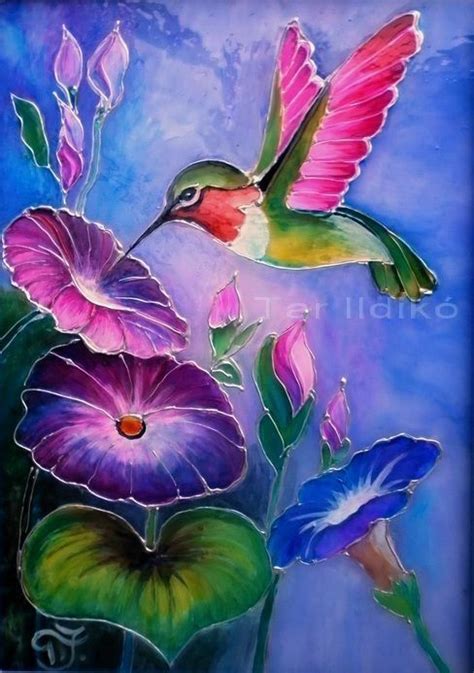 Pin By Dakota On Noches Estrelladas Flower Art Painting Hummingbird