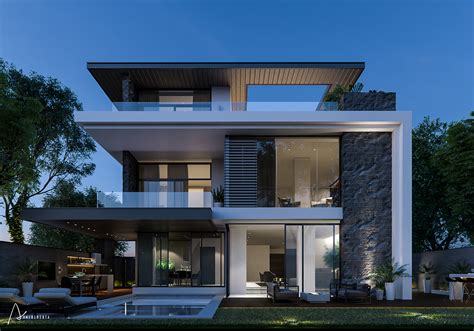 Modern Private Villa Exterior And Interior On Behance