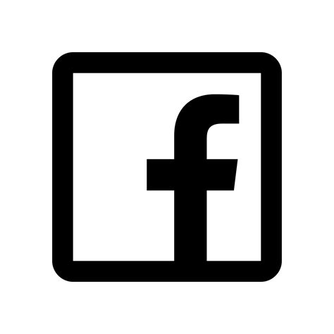 Facebook Black Outline Logo Transparent Background Png Font Icon Vector