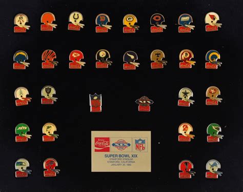 Set Of Super Bowl Xix Commemorative Nfl Pins Pristine Auction