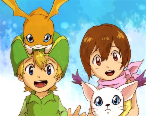 Yagami Hikari Tailmon Takaishi Takeru And Patamon Digimon And 1