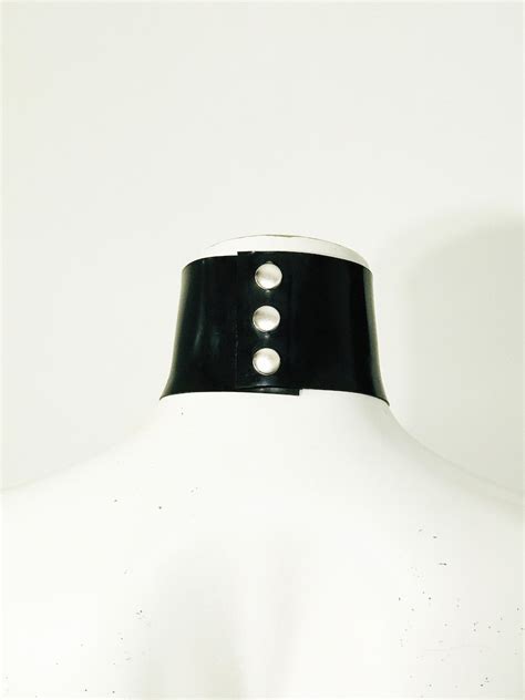 Latex Choker Collar With 2 Large Orings Etsy