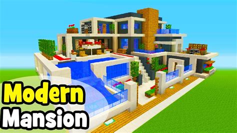 Minecraft Tutorial How To Make A Modern Mansion 6 Youtube
