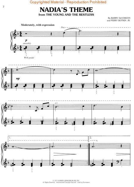 Nadia S Theme By Sheet Music For Piano Keyboard Buy Print Music Hl