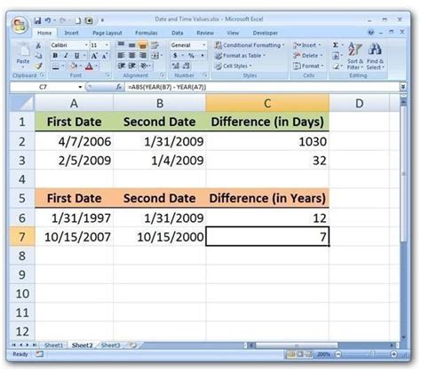 How To Subtract Date Values In Microsoft Excel Bright Hub