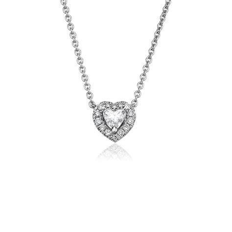 Diamond Triple Heart Necklace 14 Ct Tw Round Cut Sterling Silver 18
