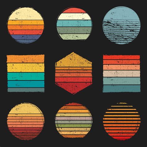 Retro Vintage Sunsets Pack Vector Art At Vecteezy