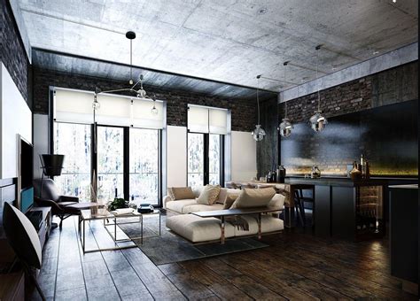 Industrial Style 3 Modern Bachelor Apartment Design Ideas