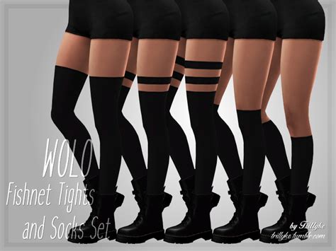 The Sims Resource Trillyke Wolo Fishnet Tights And Socks Set