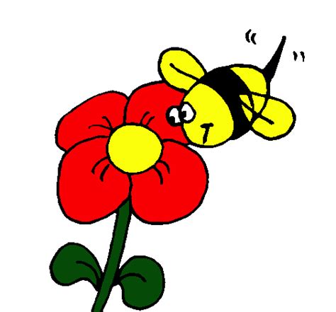 Bee On Flower Drawing Free Download On Clipartmag