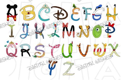 Alphabet Letters With Disney Characters