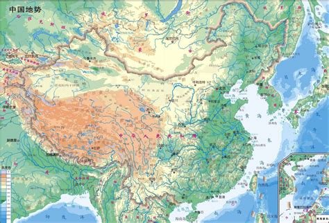 The numerous lowlands along the coasts are composed largely of alluvial materials, sediments deposited by rivers that rise in the mountainous interiors of the islands. Large detailed physical map of China in chinese | China | Asia | Mapsland | Maps of the World