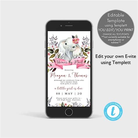 Using evite to create invitations is quick and easy. shower by mail invitation template, baby shower change of ...
