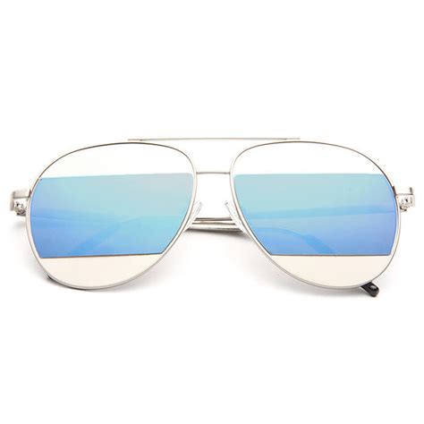 Split Designer Inspired Color Mirror Aviator Sunglasses Cosmiceyewear