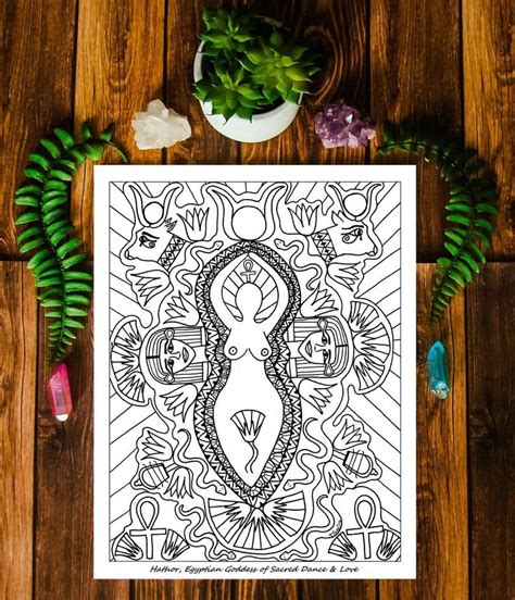 Hathor Ancient Egyptian Goddess Coloring Page Free Printable Porn Sex Picture
