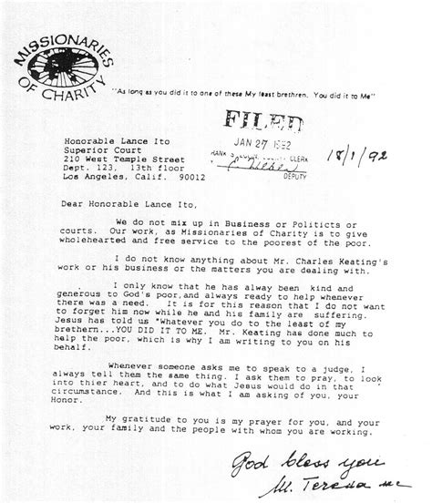 Is an example of sample letter to the judge before sentencing. After swindler Chuck Keating defrauded thousands of people ...