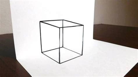 How To Draw A Transparent 3d Cube Easy Trick Art Youtube