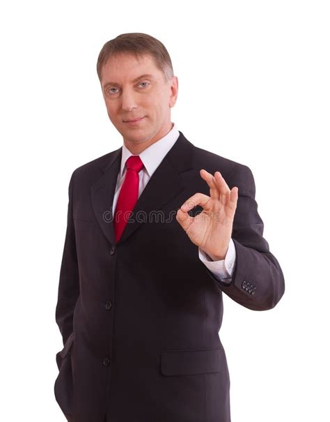 Businessman Showing Perfect Gesture Hand Sign Excellent Good Great