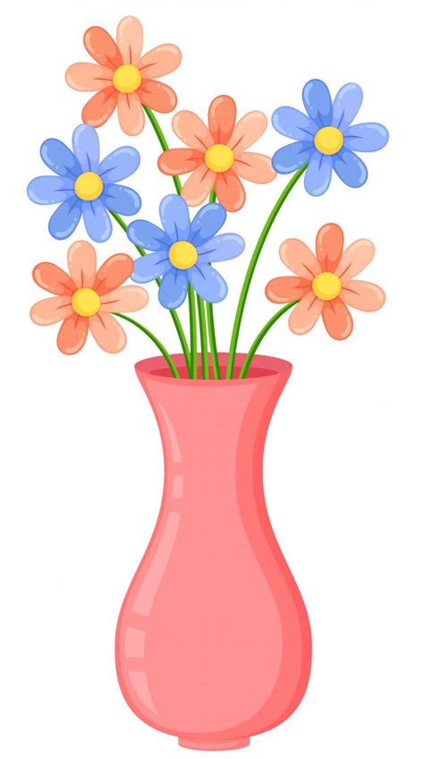 Premium Vector A Pink Vase With Flowers Flores Vectorizadas Arte