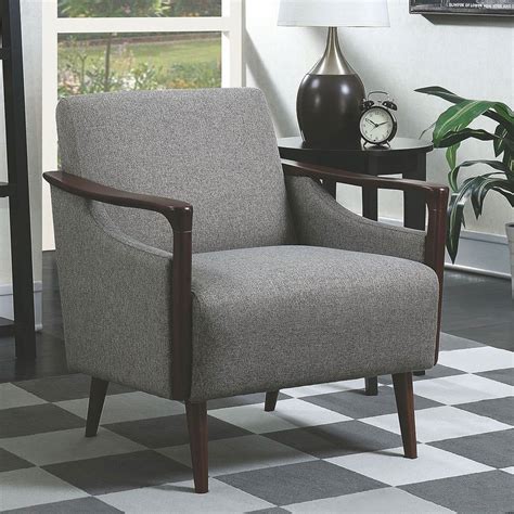 The dean modern accent chair with ottoman features simple lines embellished by welted seams and tapered wood legs. Grey Mid-Century Modern Accent Chair by Coaster Furniture ...
