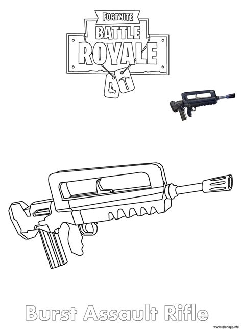 Coloriage Burst Assault Rifle Fortnite - JeColorie.com