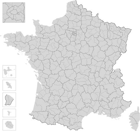 Carte De France Vierge : Carte Des Départements Vierge - Carte vierge