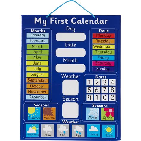 My First Calendar Magnetic Chart Creative Bags For Creative Minds