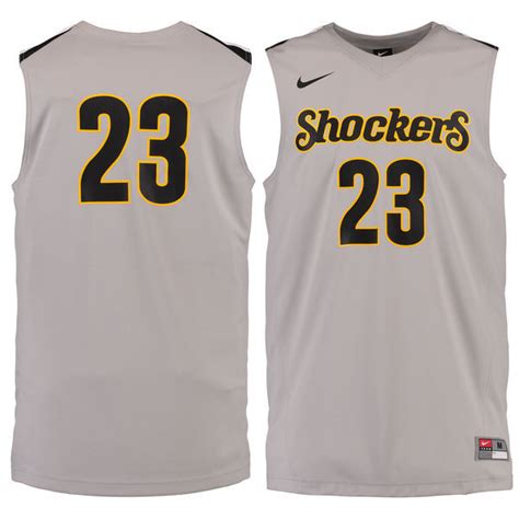 Men Wichita State Shockers 23 Nike Replica Master Jersey Pewter Buy Good