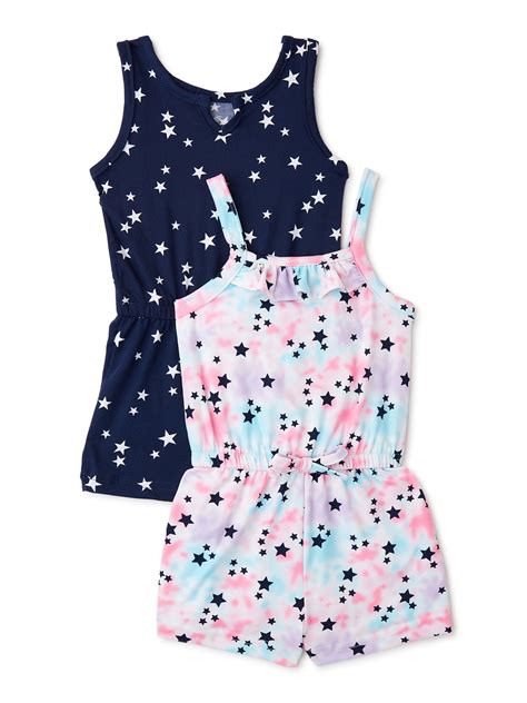 Sweet Butterfly Girls Printed Knit Rompers 2 Pack Sizes 4 16