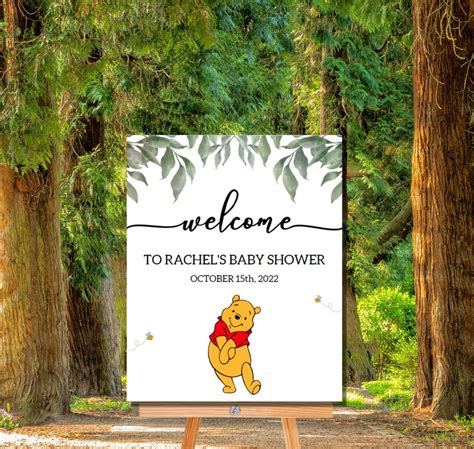 Buy Winnie The Pooh Baby Shower Welcome Sign Template Winnie The Online