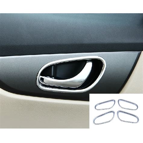 Abs Chrome Inner Door Handle Bowl Cover Trim Sticker Fit For X Trail